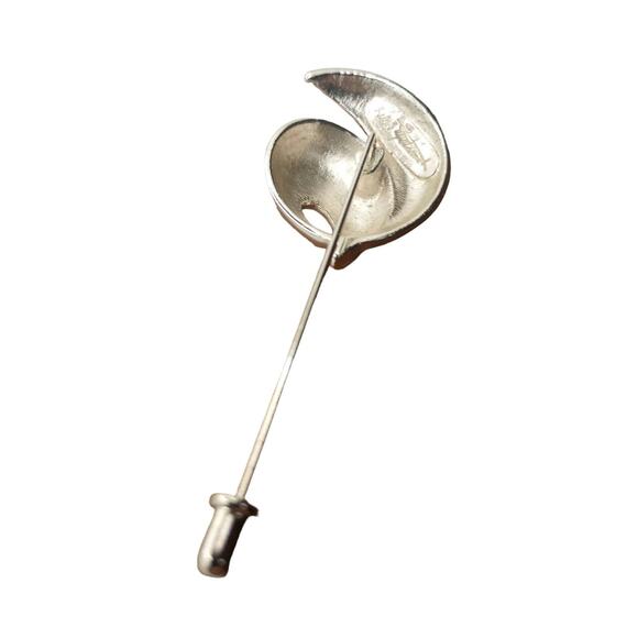 Kunio Matsumoto Signed Vintage Trafari Silver Tone Wavey Shell Pin Brooch. - Picture 2 of 9